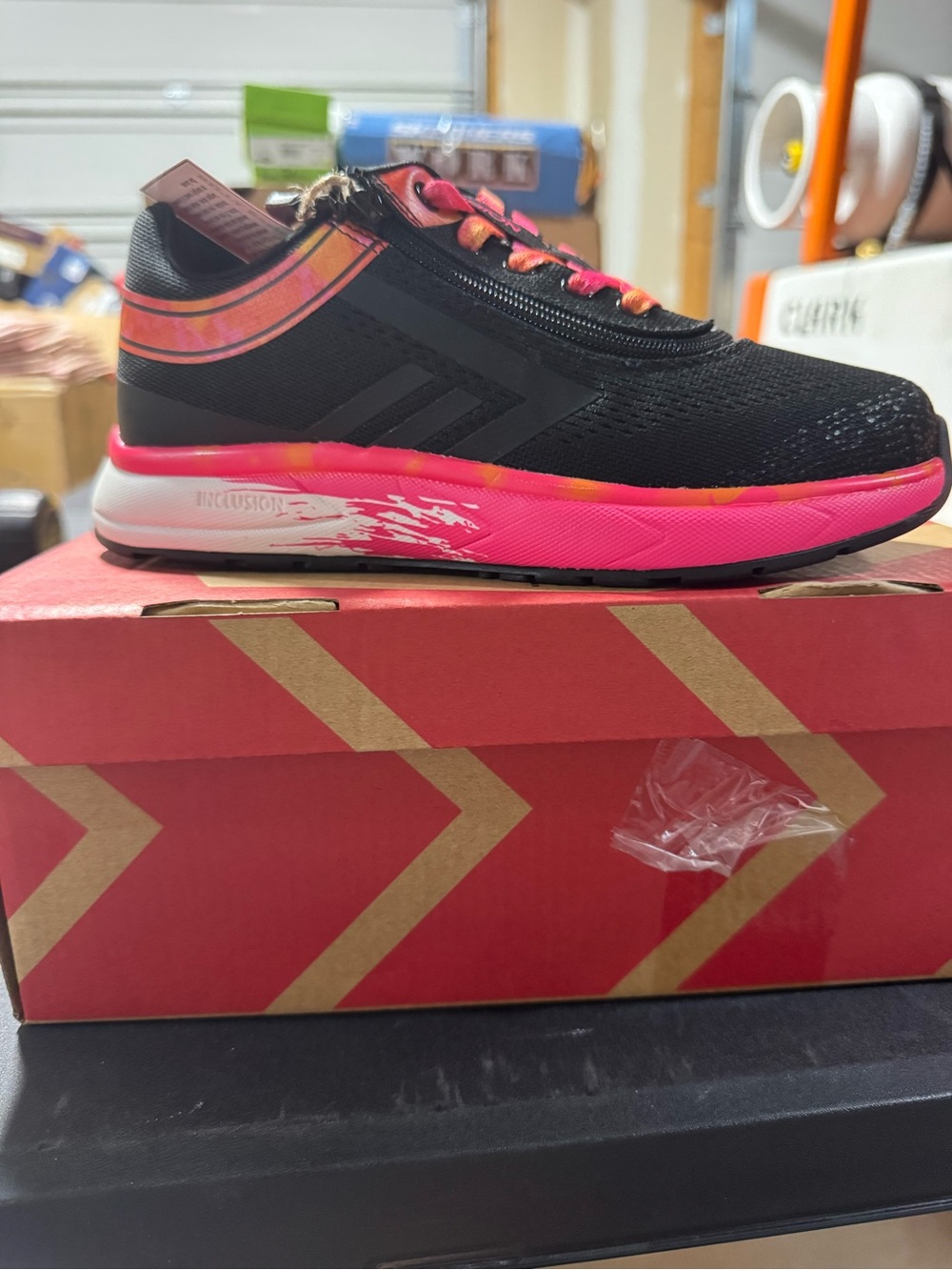 BILLY Footwear Kids BILLY Sport Inclusion Black Fuchsia Fire Sz 3 M Easy On Off